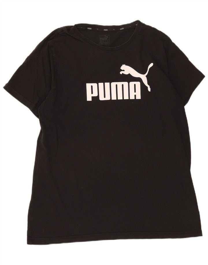PUMA Mens Graphic T-Shirt Top XL Black Cotton