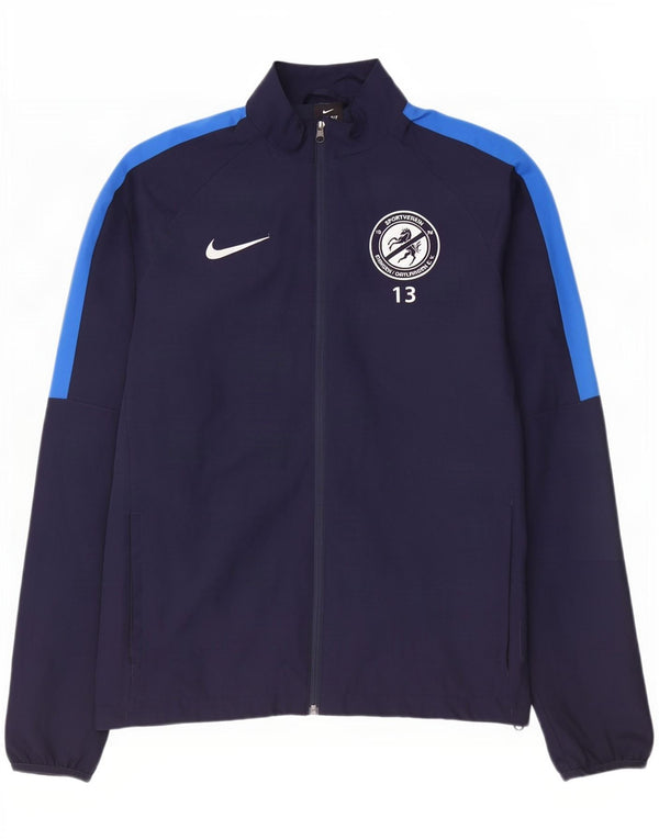 Nike Mens Dri Fit Graphic Tracksuit Top Jacket Large Navy Blue Colourblock