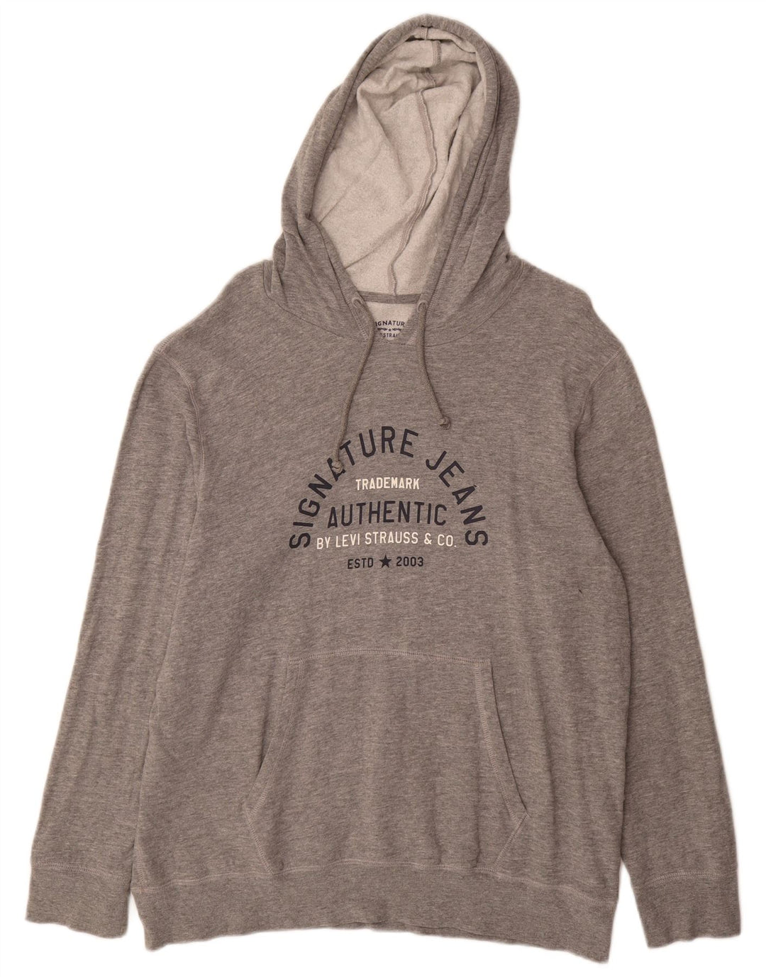 Levi's Mens Graphic Hoodie Jumper Medium Grey Cotton