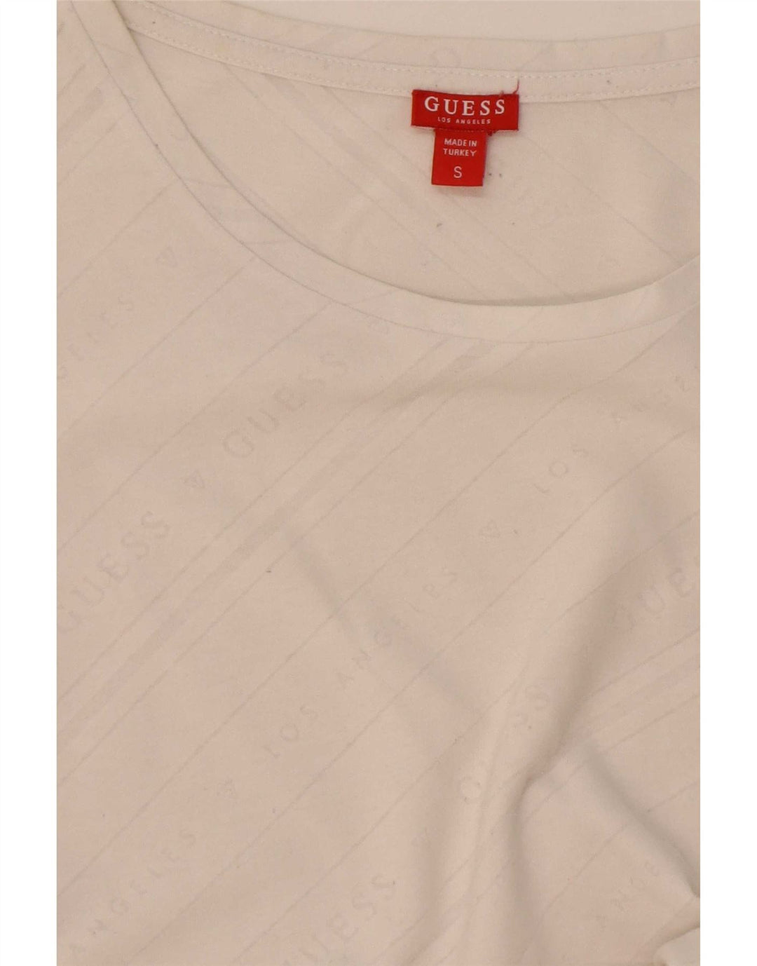 Guess Womens Graphic T-Shirt Top UK 10 Small Off White