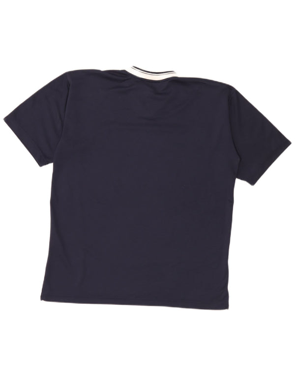Fila Mens T-Shirt Top Small Navy Blue Colourblock Polyester
