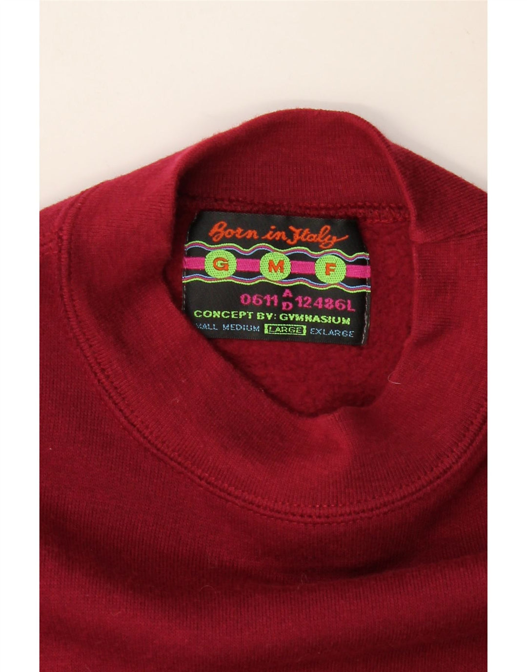 GYMNASIUM Mens Graphic Sweatshirt Jumper Large Burgundy