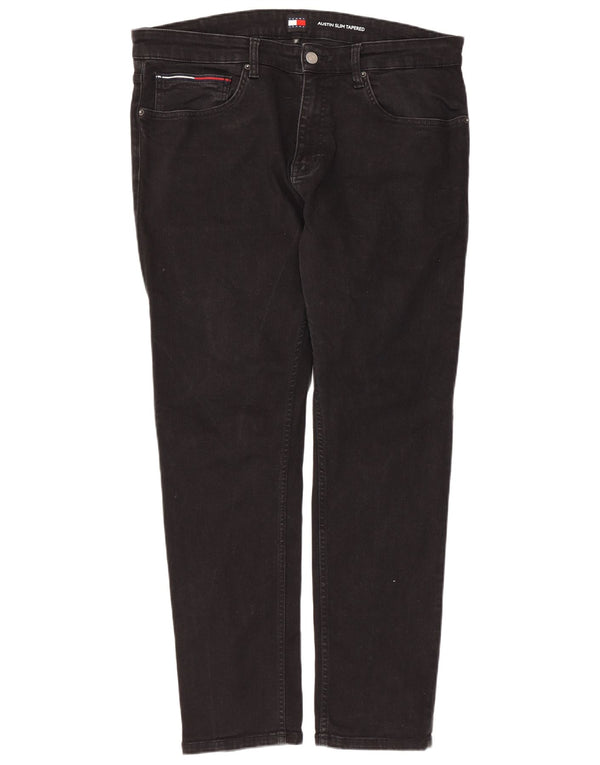 Tommy Hilfiger Mens Austin Slim Tapered Jeans W38 L32 Black Cotton