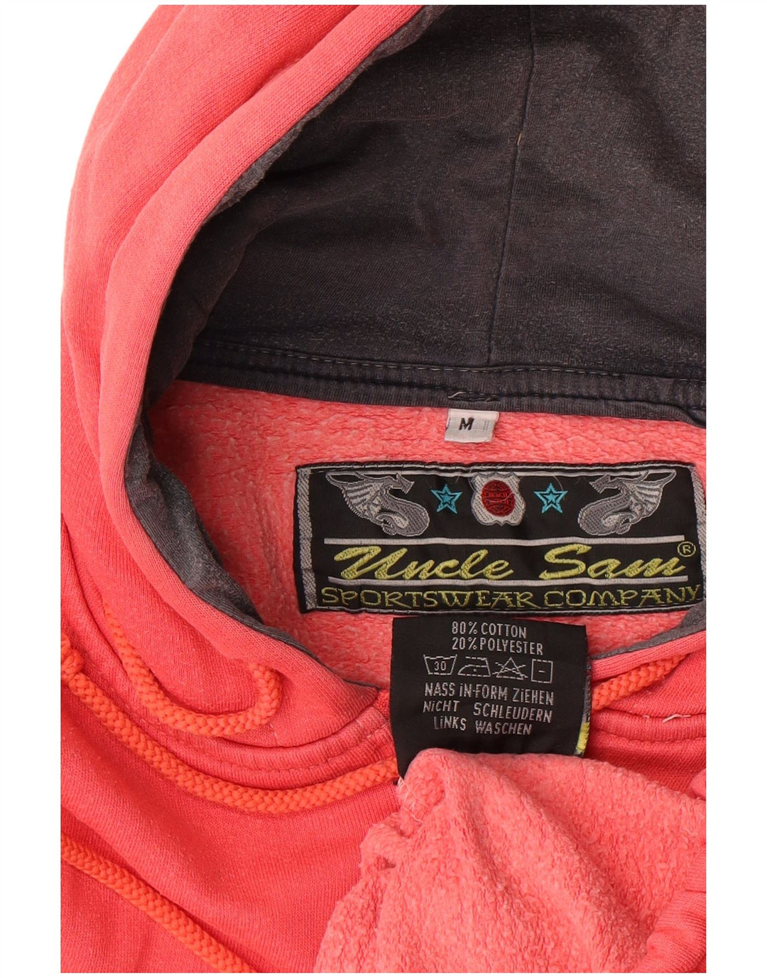 Uncle Sam Mens Graphic Zip Hoodie Sweater Medium Red Cotton