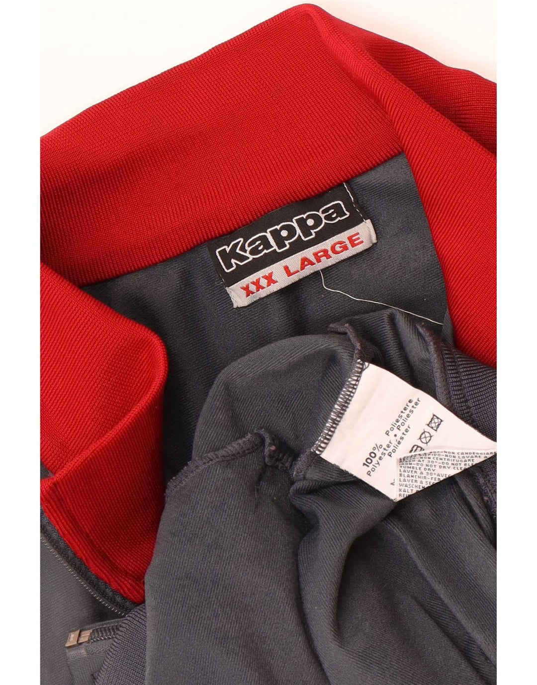 Kappa Mens Tracksuit Top Jacket 3XL Grey Colourblock Polyester