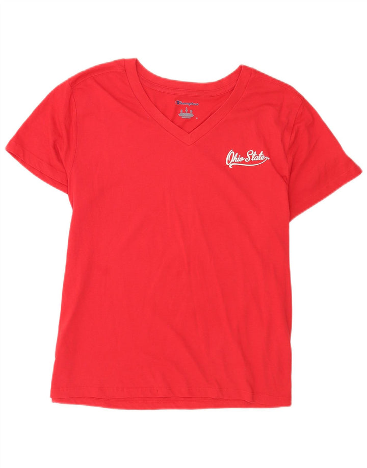 Champion Womens T-Shirt Top UK 14 Large Red