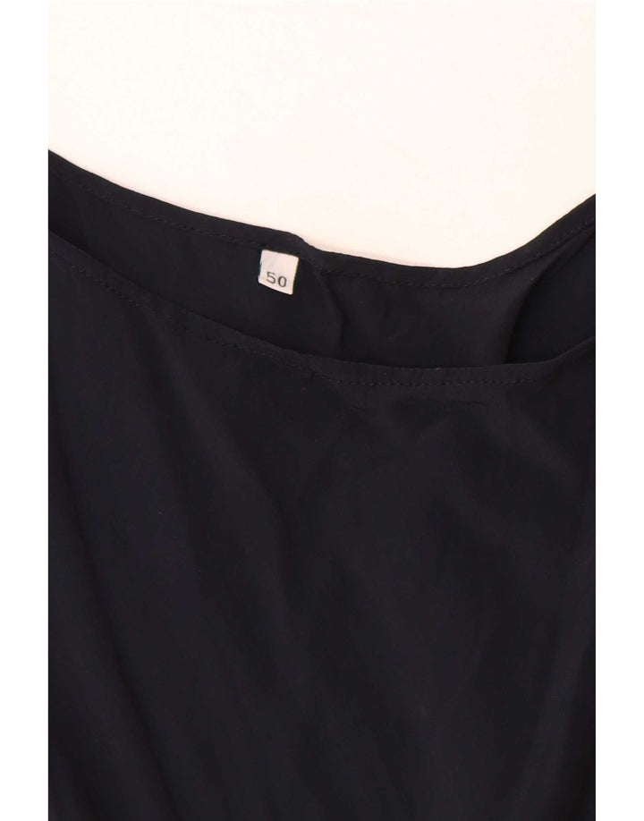 Vintage Womens Vest Top IT 50 XL Black Acetate