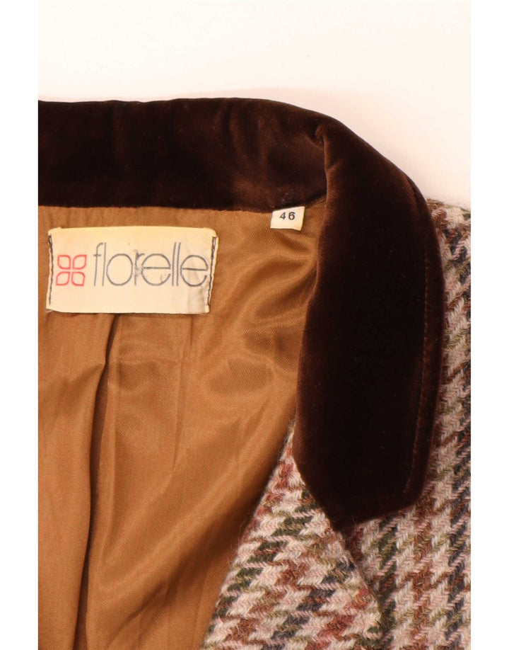 Vintage Womens 5 Button Blazer Jacket IT 46 Large Multicoloured Houndstooth
