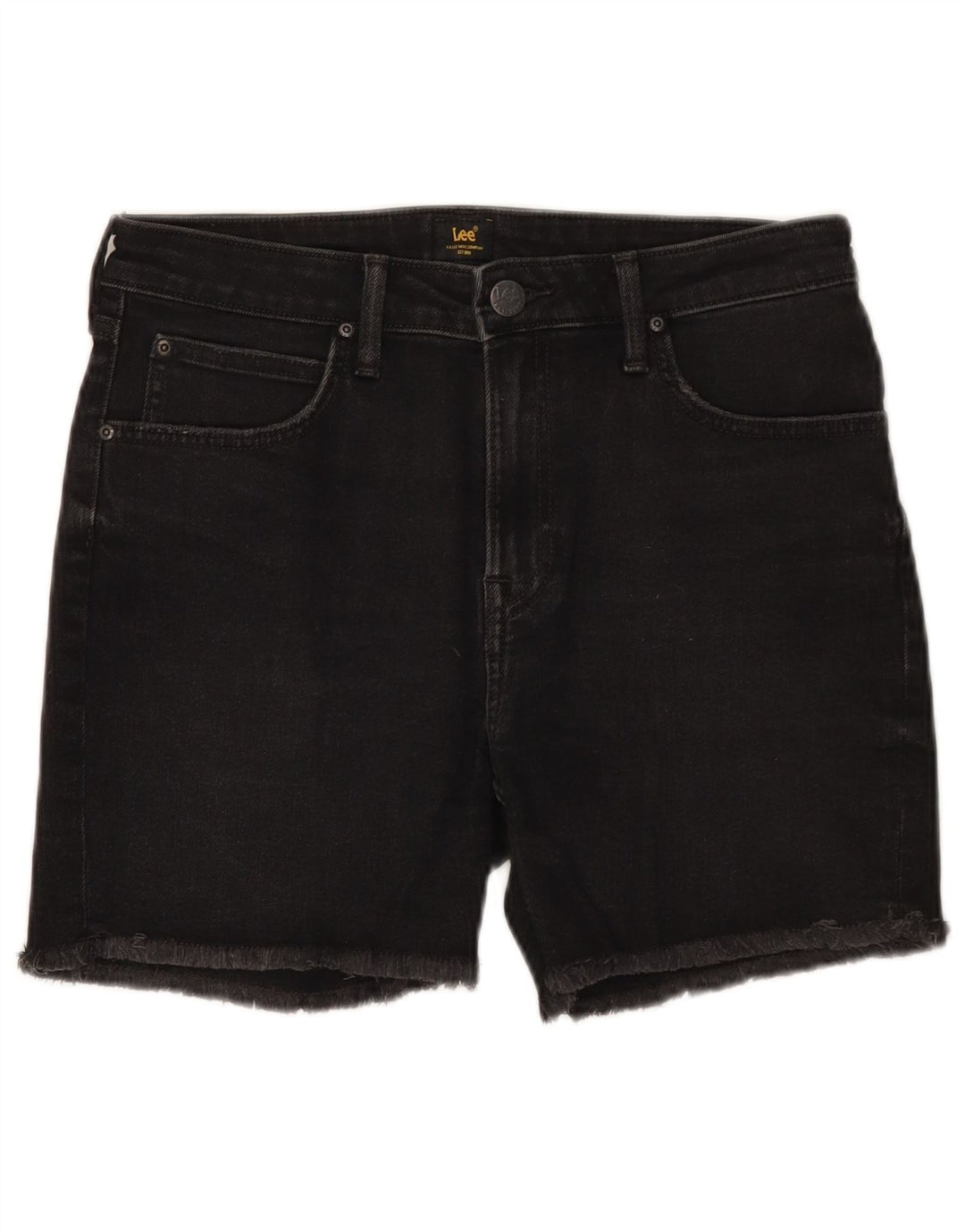 Lee Womens Boyfriend Denim Shorts W27 Small Black Cotton