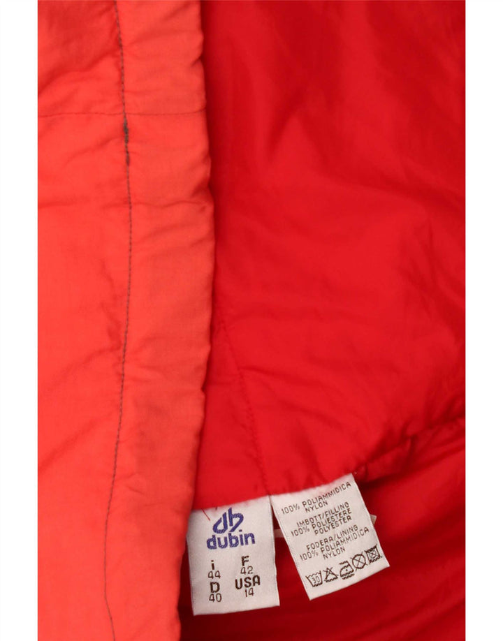 Dubin Womens Hooded Oversized Ski Jacket IT 44 Medium Red Colourblock