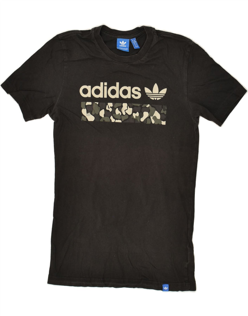 ADIDAS Mens Graphic T-Shirt Top XS Black Cotton | Vintage Adidas | Thrift | Second-Hand Adidas | Used Clothing | Messina Hembry 