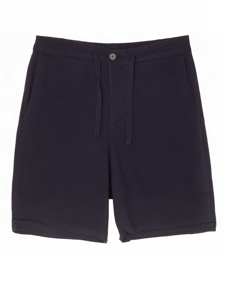 Zara Mens Chino Shorts Medium W31 Navy Blue Cotton