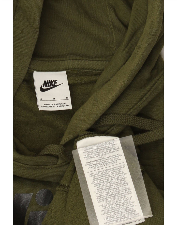 Nike Mens Graphic Hoodie Jumper Medium Khaki Cotton