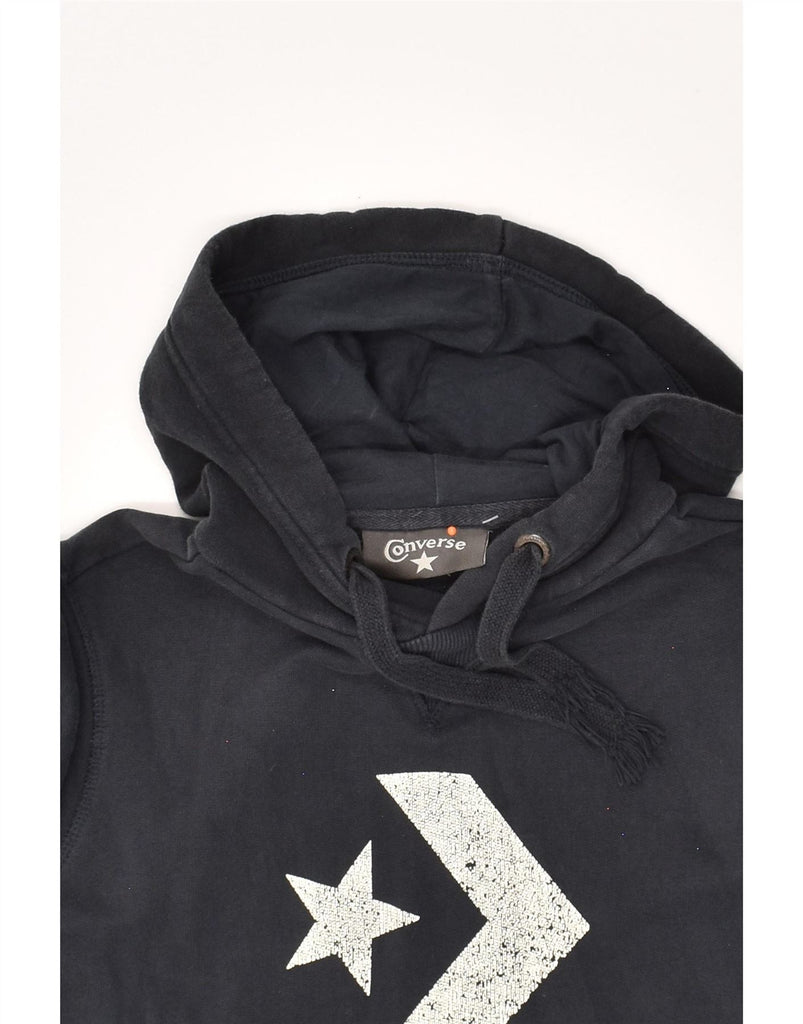 CONVERSE Womens Graphic Hoodie Jumper UK 10 Small Black Cotton Vintage Converse and Second-Hand Converse from Messina Hembry 