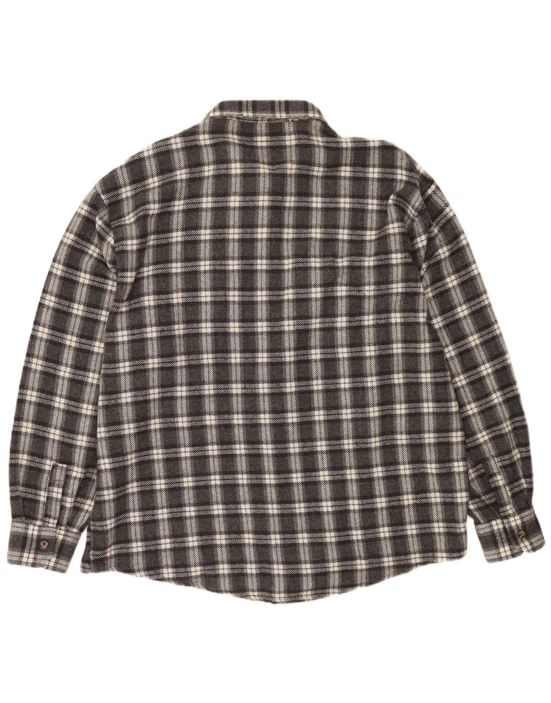 European Project Mens Flannel Shirt 2XL Grey Check Wool