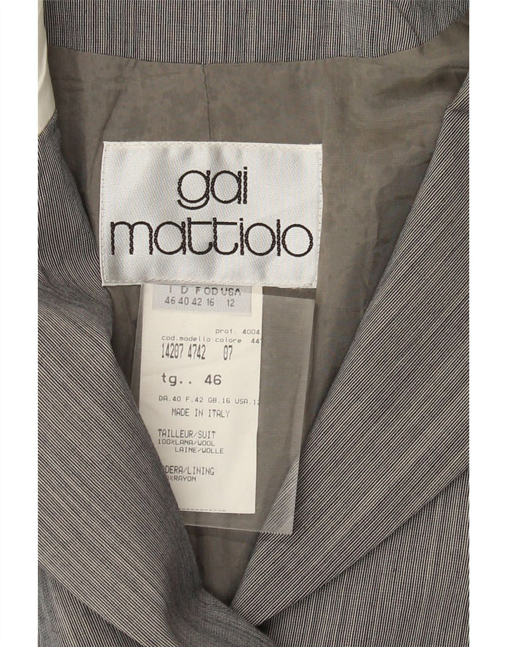 Gai Mattiolo Womens 4 Button Blazer Jacket UK 16 Large Grey Colourblock