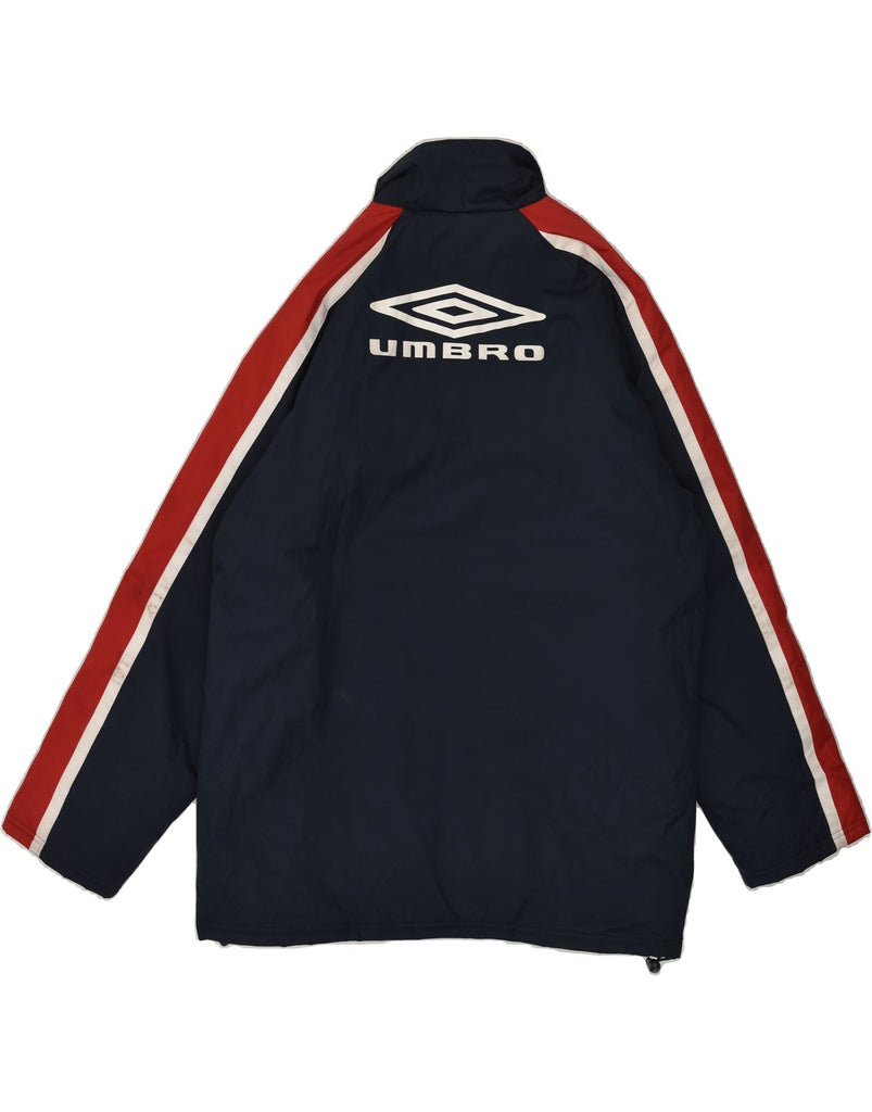 UMBRO Mens Windbreaker Jacket UK 40 Large Navy Blue Polyester | Vintage Umbro | Thrift | Second-Hand Umbro | Used Clothing | Messina Hembry 