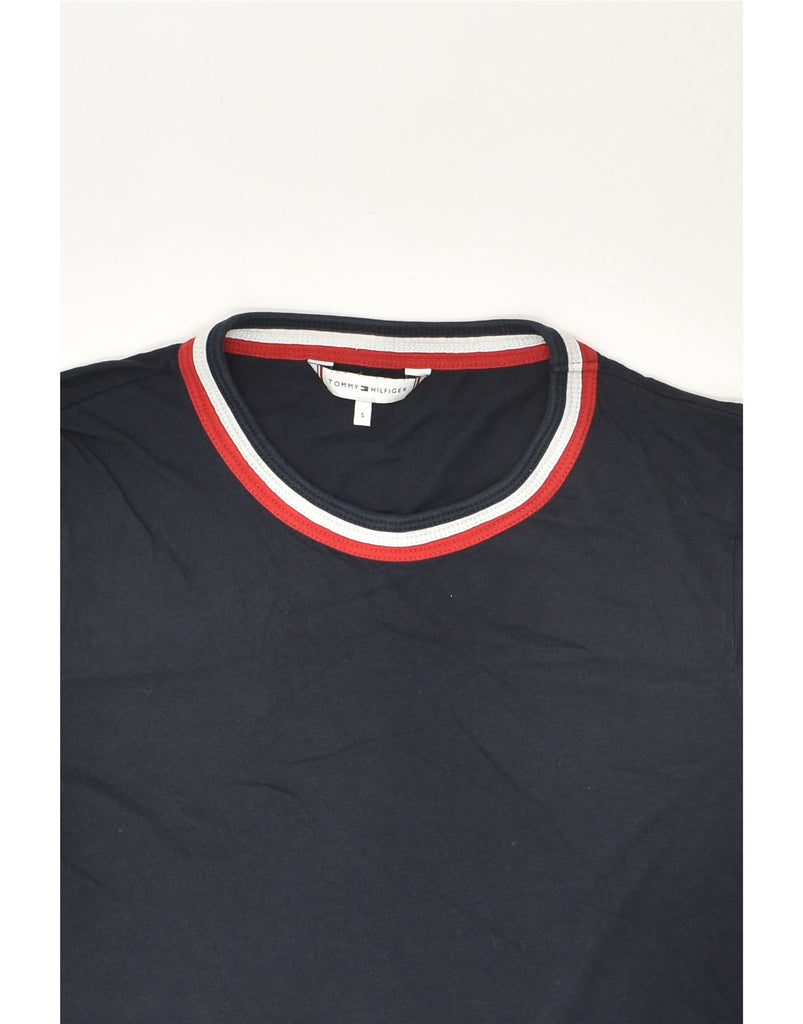 TOMMY HILFIGER Womens T-Shirt Top UK 10 Small Navy Blue Cotton | Vintage Tommy Hilfiger | Thrift | Second-Hand Tommy Hilfiger | Used Clothing | Messina Hembry 