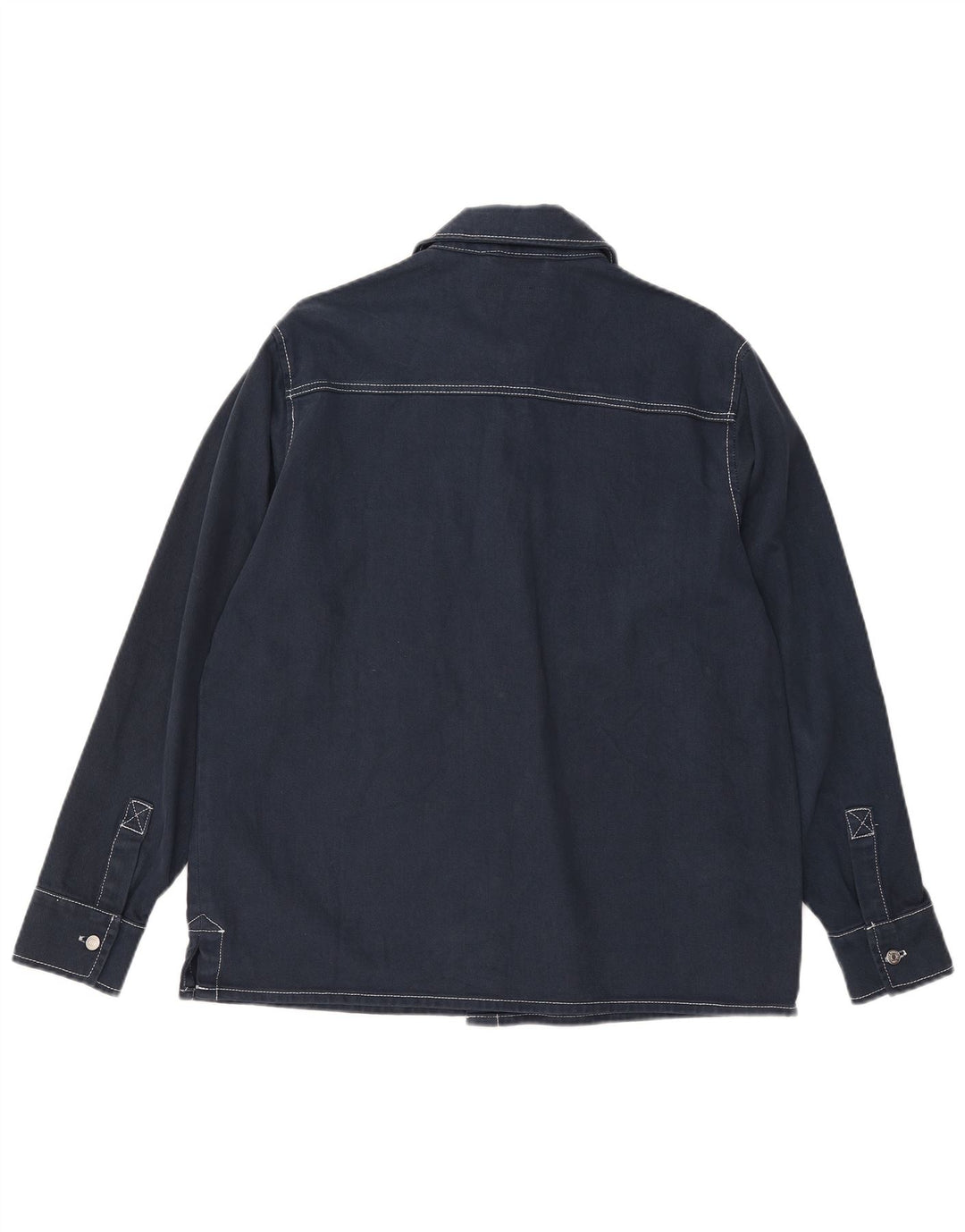 Zara Mens Loose Fit Denim Shirt Small Navy Blue Cotton