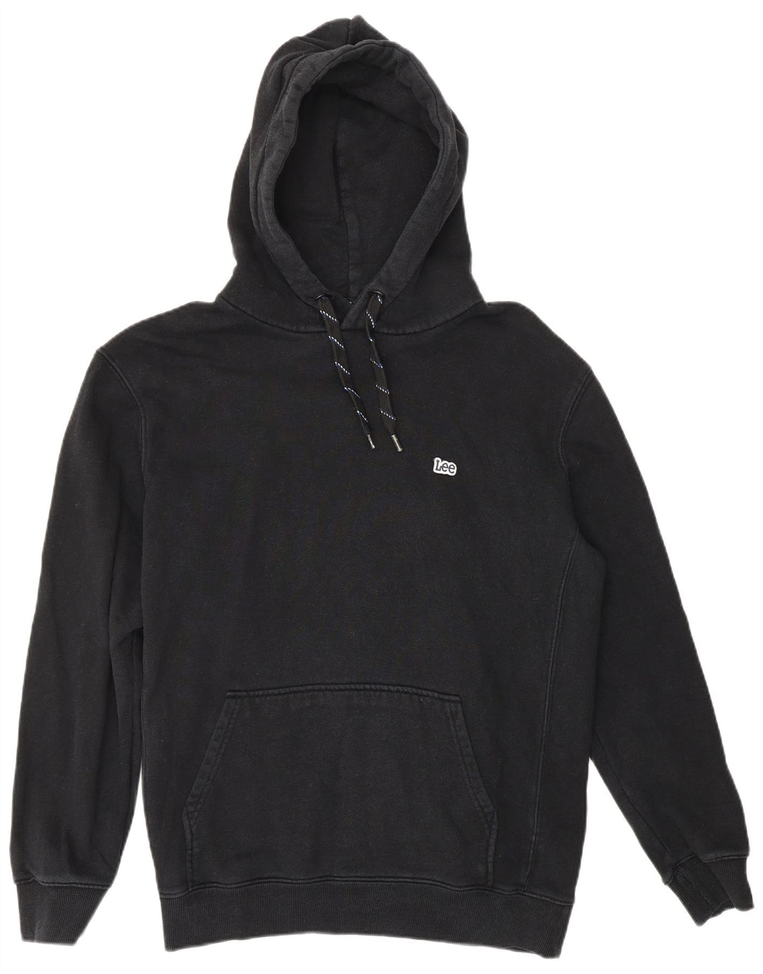 LEE Mens Hoodie Jumper Medium Black Cotton