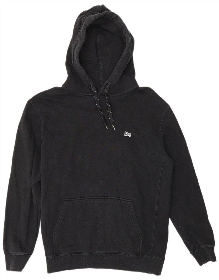 LEE Mens Hoodie Jumper Medium Black Cotton