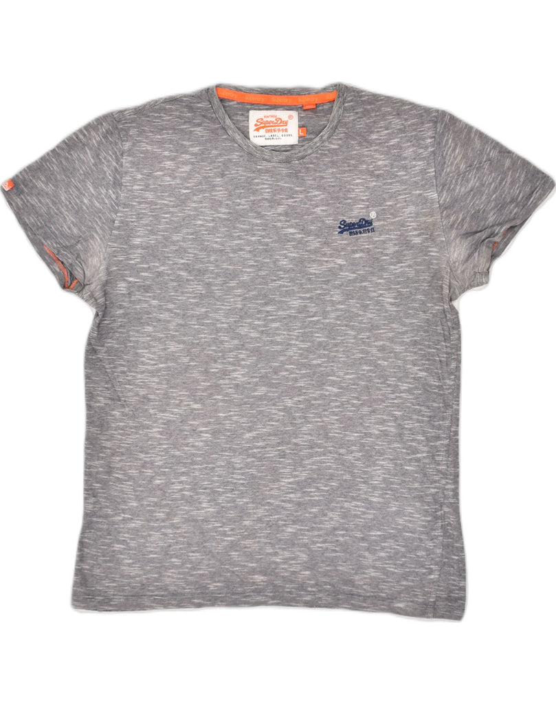 SUPERDRY Mens T-Shirt Top Large Grey Flecked Cotton | Vintage Superdry | Thrift | Second-Hand Superdry | Used Clothing | Messina Hembry 