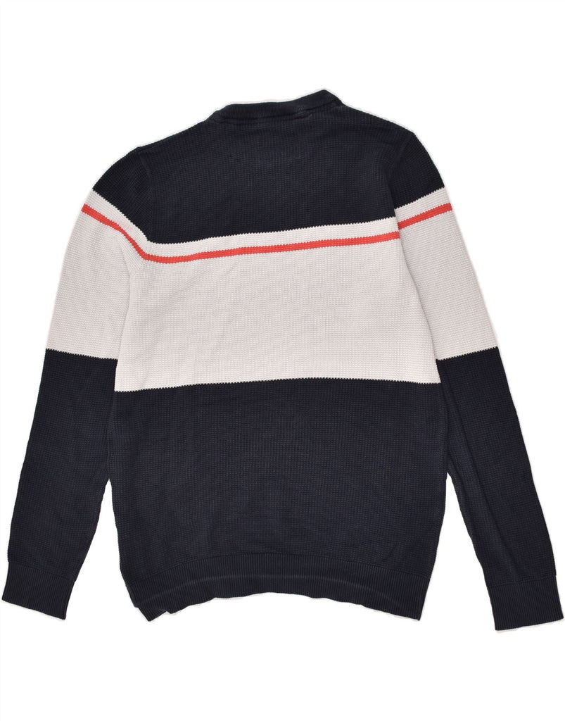 JACK & JONES Mens Crew Neck Jumper Sweater Large Navy Blue Colourblock | Vintage Jack & Jones | Thrift | Second-Hand Jack & Jones | Used Clothing | Messina Hembry 