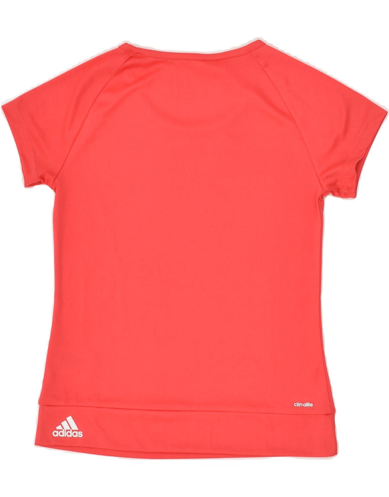 ADIDAS Girls Climalite Graphic T-Shirt Top 11-12 Years Red Polyester | Vintage Adidas | Thrift | Second-Hand Adidas | Used Clothing | Messina Hembry 