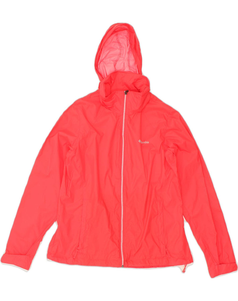 COLUMBIA Womens Hooded Rain Jacket UK 16 Large Red Nylon | Vintage Columbia | Thrift | Second-Hand Columbia | Used Clothing | Messina Hembry 