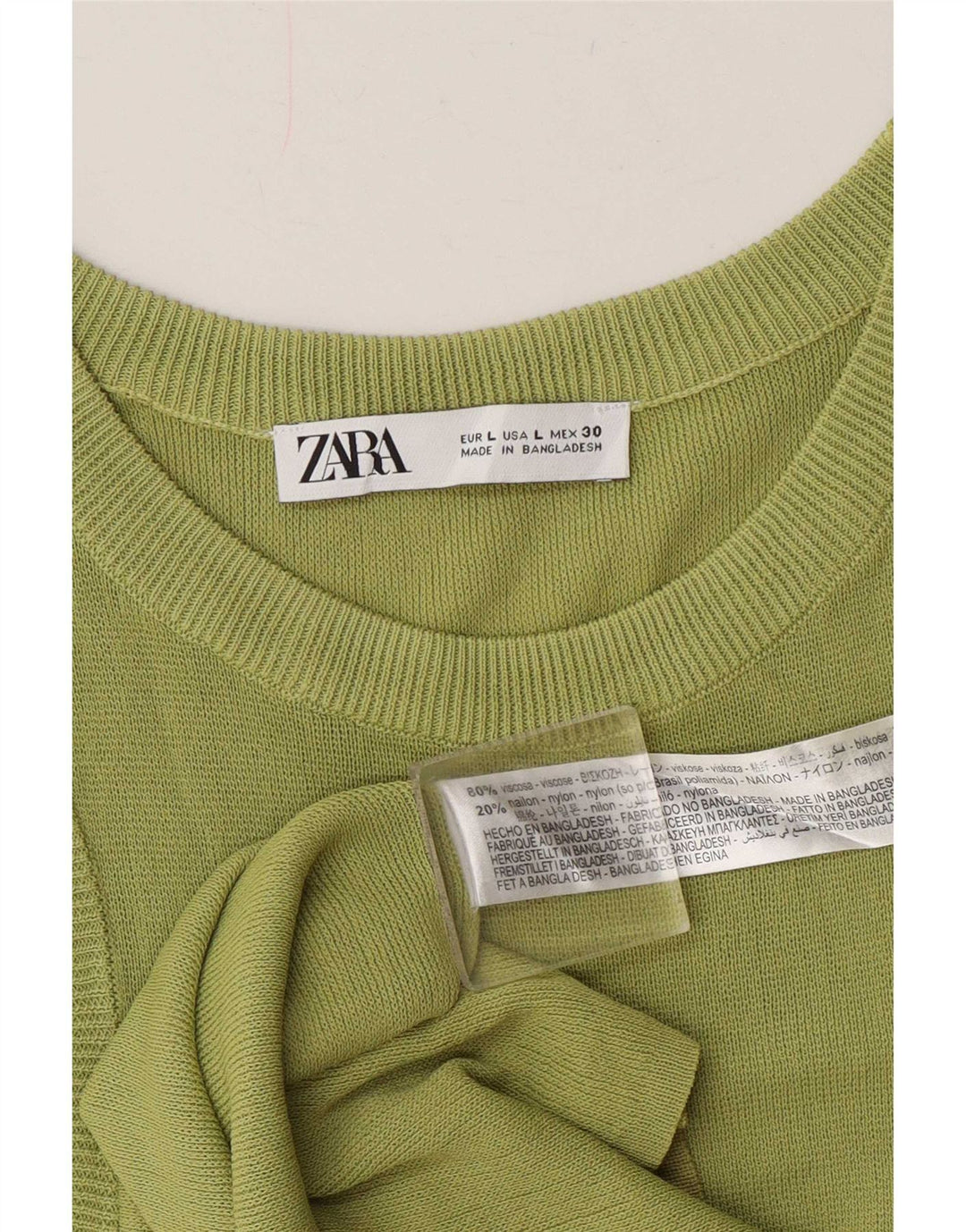 Zara Womens Vest Top UK 14 Large Green Viscose