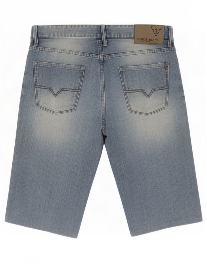 Guess Mens Slim Denim Shorts Medium W31 Blue Cotton