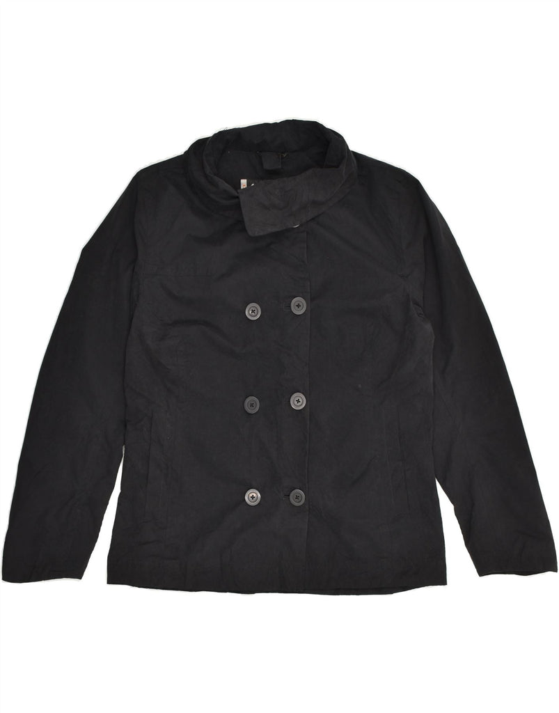 COLUMBIA Womens Pea Coat UK 12 Medium Black Polyester | Vintage Columbia | Thrift | Second-Hand Columbia | Used Clothing | Messina Hembry 