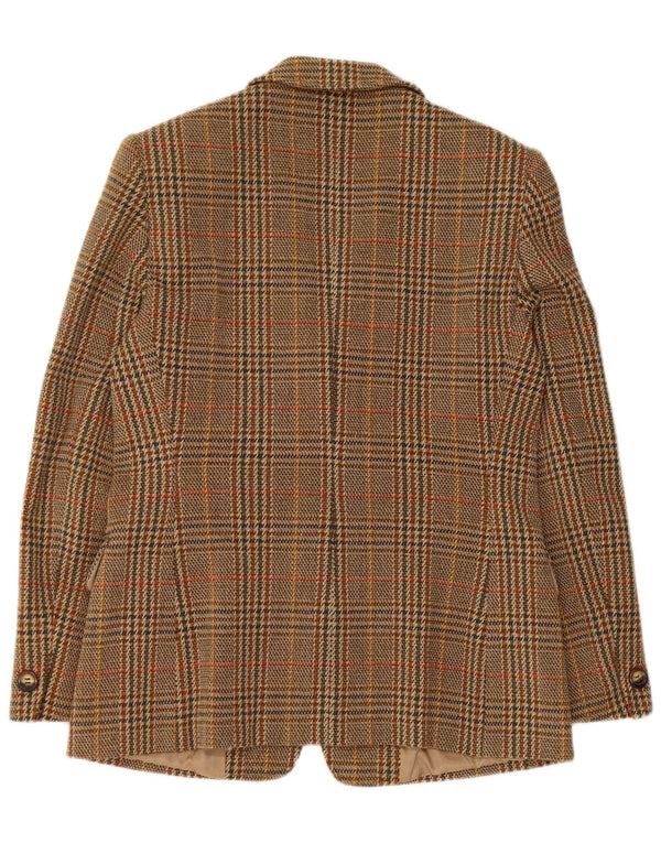 Marella Womens 2 Button Blazer Jacket UK 16 Large Brown Houndstooth