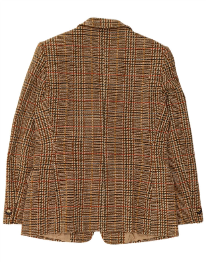 Marella Womens 2 Button Blazer Jacket UK 16 Large Brown Houndstooth