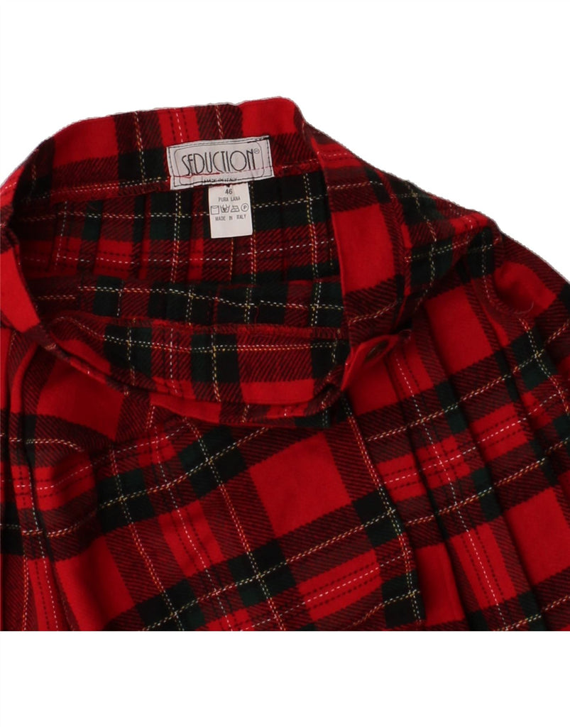 VINTAGE Womens High Waist Pleated Wrap Skirt IT 46 Large W26 Red Plaid Vintage Vintage and Second-Hand Vintage from Messina Hembry 