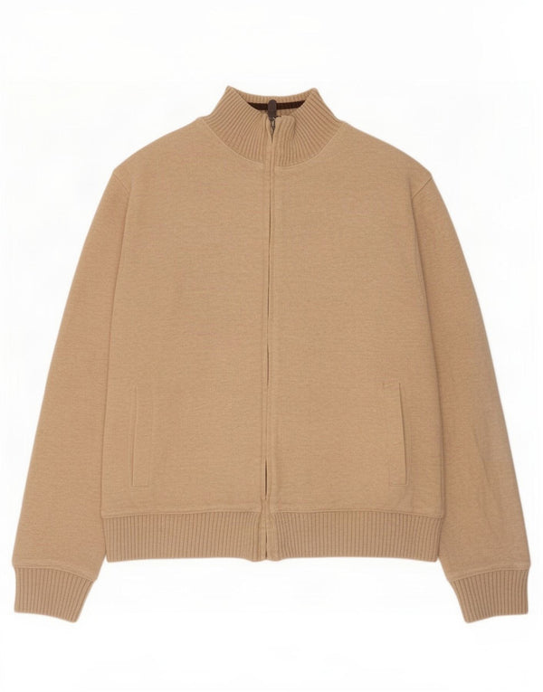 Marks & Spencer Mens Blue Harbour Sherpa Tracksuit Top Jacket Large Beige