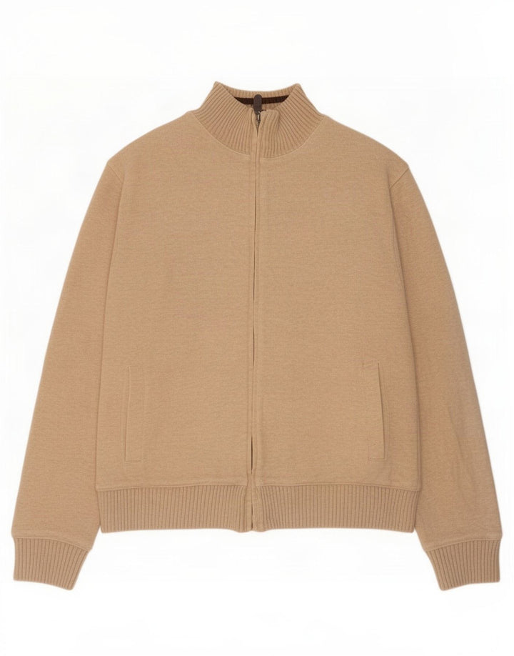 Marks & Spencer Mens Blue Harbour Sherpa Tracksuit Top Jacket Large Beige