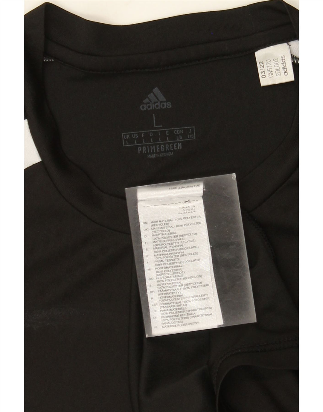 ADIDAS Mens Aeroready T-Shirt Top Large Black Colourblock Polyester