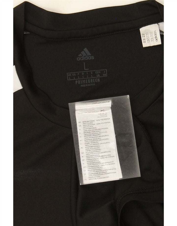 ADIDAS Mens Aeroready T-Shirt Top Large Black Colourblock Polyester