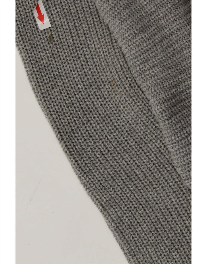 Topshop Womens Oversized Roll Neck Jumper Sweater UK 10 Small Grey Cotton