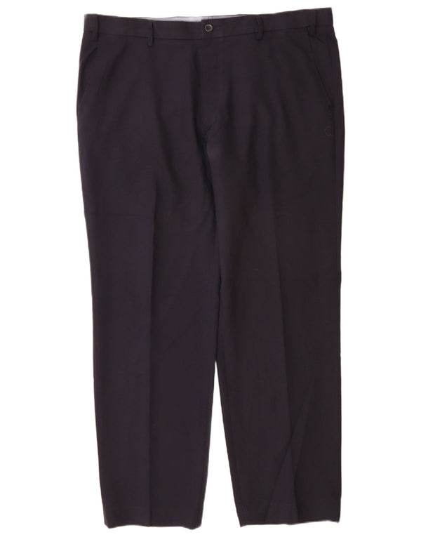 Marks & Spencer Mens Regular Fit Chino Trousers W40 L31 Navy Blue Polyester