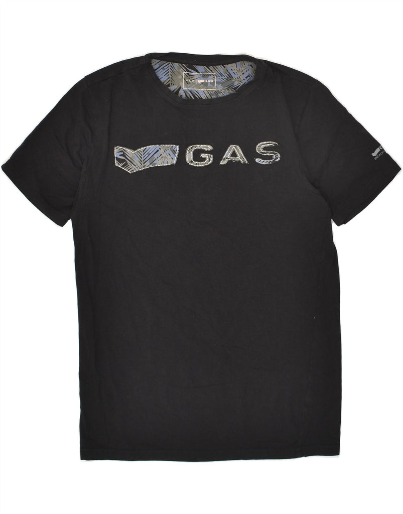 GAS Mens Graphic T-Shirt Top Medium Black Cotton | Vintage Gas | Thrift | Second-Hand Gas | Used Clothing | Messina Hembry 