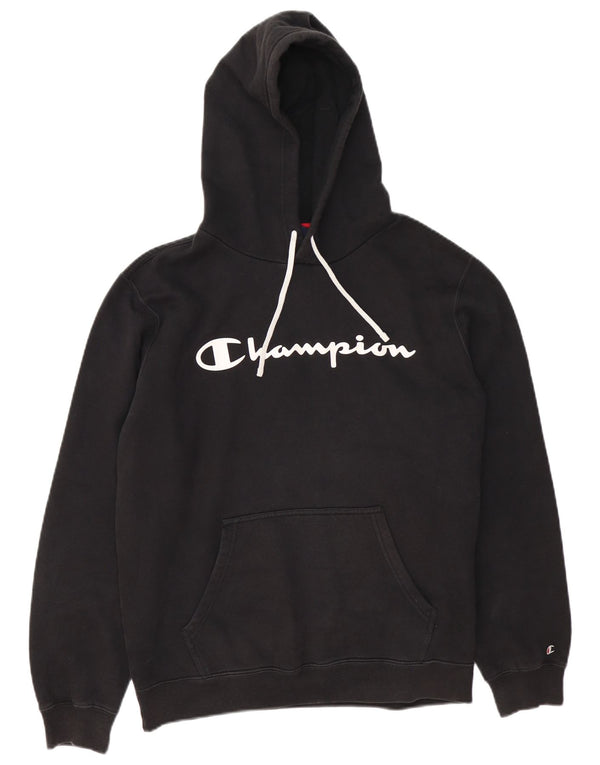 Champion Mens Graphic Hoodie Jumper Large Black
