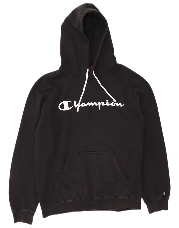 Champion Mens Graphic Hoodie Jumper Large Black