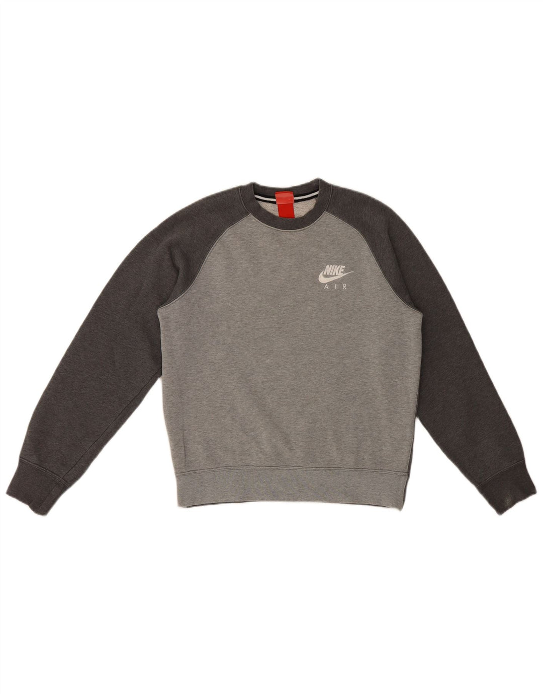 Nike Mens Sweatshirt Jumper Small Grey Colourblock Cotton