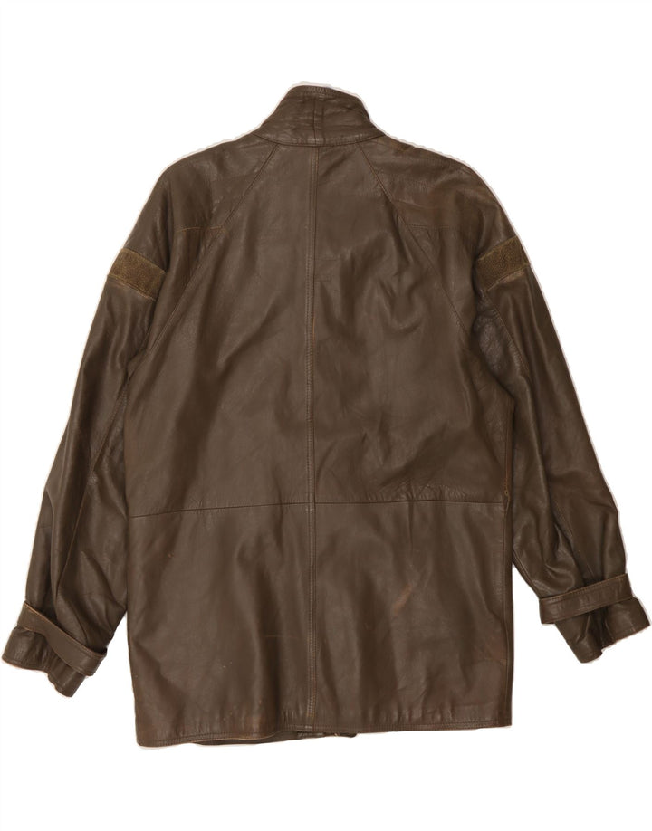 VINTAGE Mens Leather Jacket IT 46 Small Brown Leather Vintage Vintage and Second-Hand Vintage from Messina Hembry 