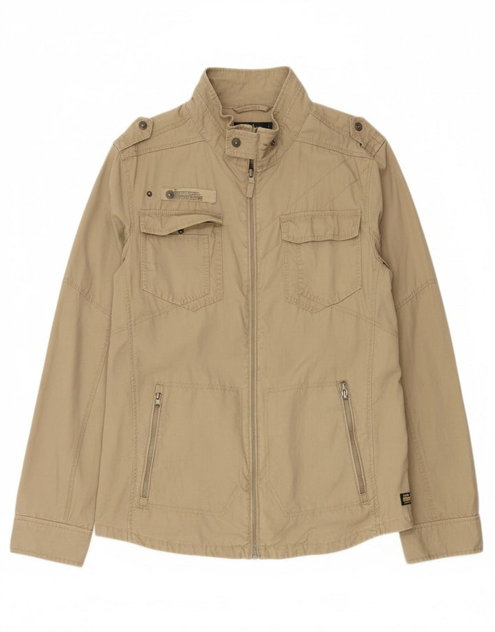 TOM TAILOR Mens Military Jacket UK 42 XL Beige Cotton