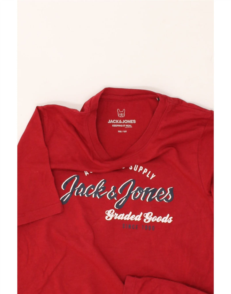 JACK & JONES Boys Graphic T-Shirt Top 11-12 Years Red | Vintage Jack & Jones | Thrift | Second-Hand Jack & Jones | Used Clothing | Messina Hembry 