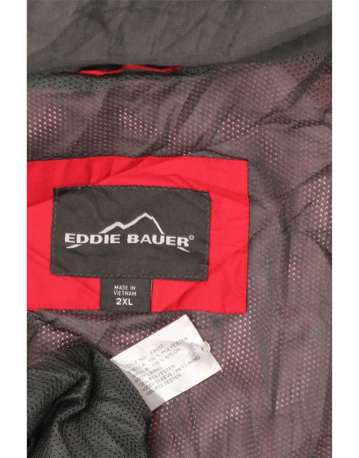 Eddie Bauer Mens Windbreaker Jacket 2XL Red Colourblock Polyester
