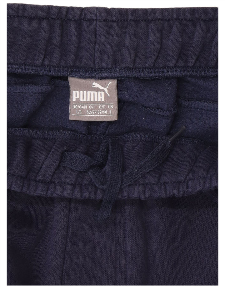 Puma Mens Tracksuit Trousers Joggers Large Navy Blue Cotton
